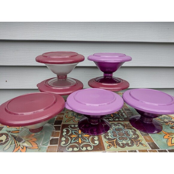Tupperware Sheerly Elegant Acrylic Dessert Dishes x7 - Picture 2 of 8